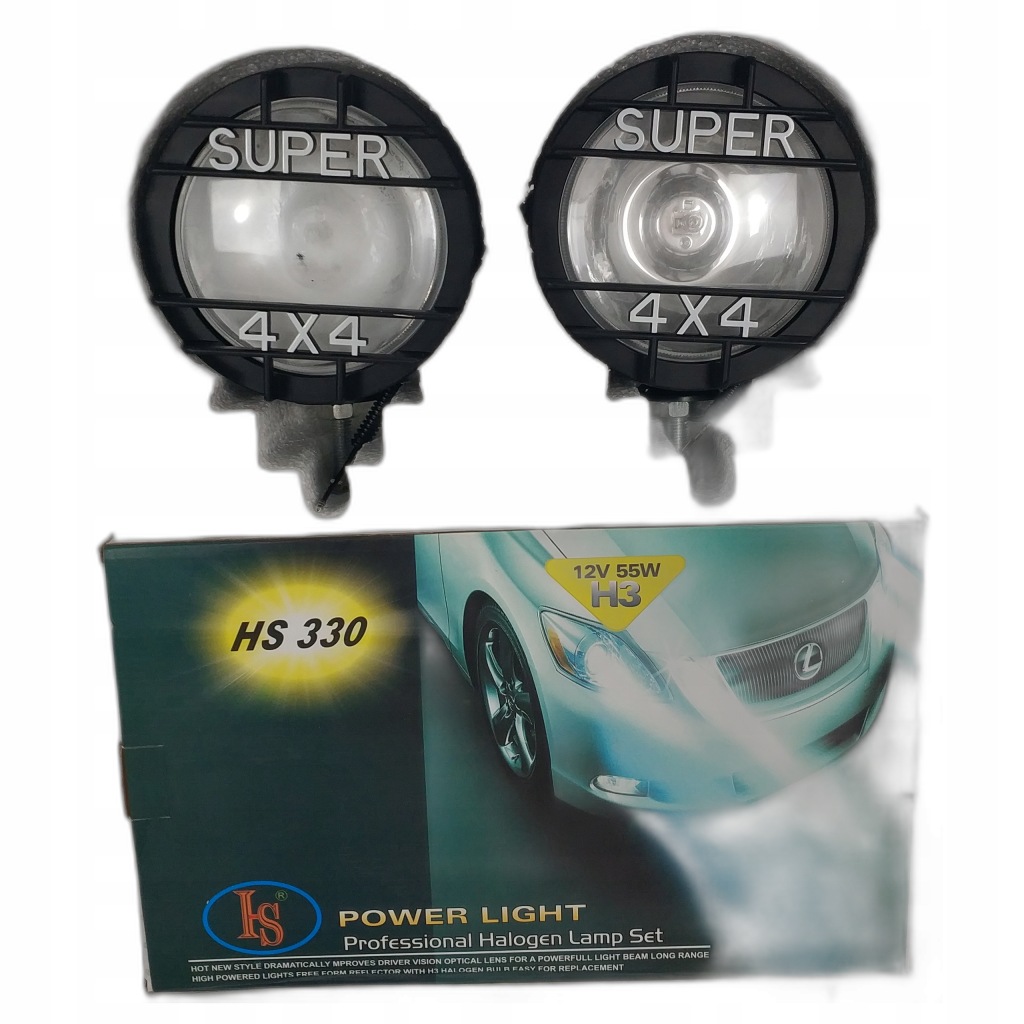 Halogeny przód przednie KOMPLET lewy prawy HS 330 SUEPR 4X4